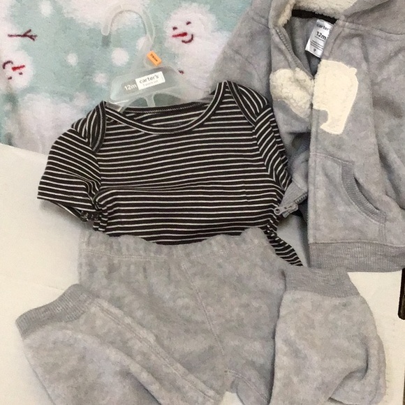Carter’s 3 pc Hooded Jacket Fleece Set - Picture 6 of 6